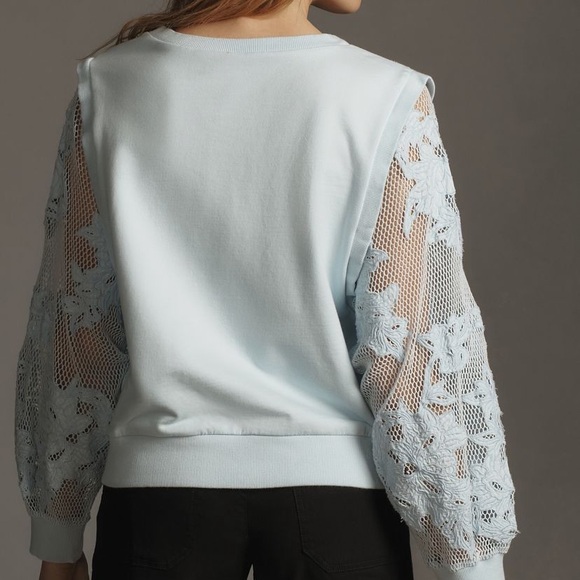 Anthropology Embroidered Cutwork Sweatshirt - Picture 4 of 11